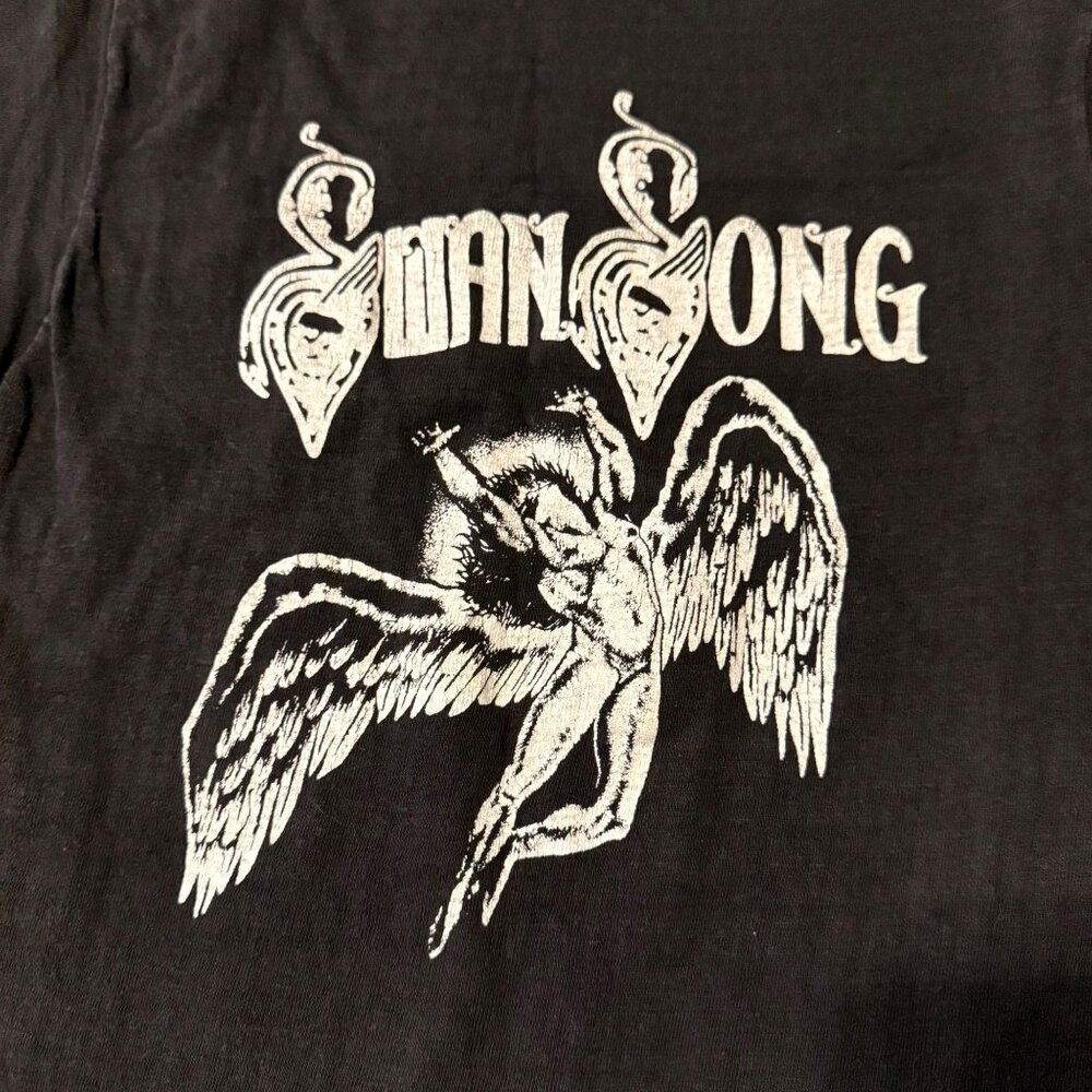 Vintage 1977 Led Zeppelin Shirt American Tour Song Remains the Same Swan Ringer - Picture 5 of 6